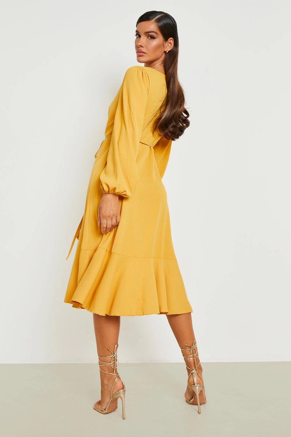 Vestito Skater Scaldacuore Midi In Crêpe Con Arricciature 2 Vestito Skater Scaldacuore Midi In Crêpe Con Arricciature - immagine 2