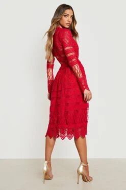 Vestito Da Cerimonia Boutique Stile Skater In Pizzo -Negozio al dettaglio Vestiti gzz17821 red xl 1