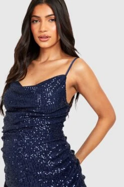 Vestito Midi Premaman Increspato A Maniche Lunghe -Negozio al dettaglio Vestiti gzz17918 midnight xl 3