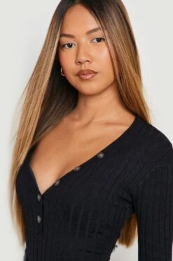 Vestito Petite Con Bottoni E Scollo A V 7 Vestito Petite Con Bottoni E Scollo A V -Negozio al dettaglio Vestiti gzz17944 black xl 3