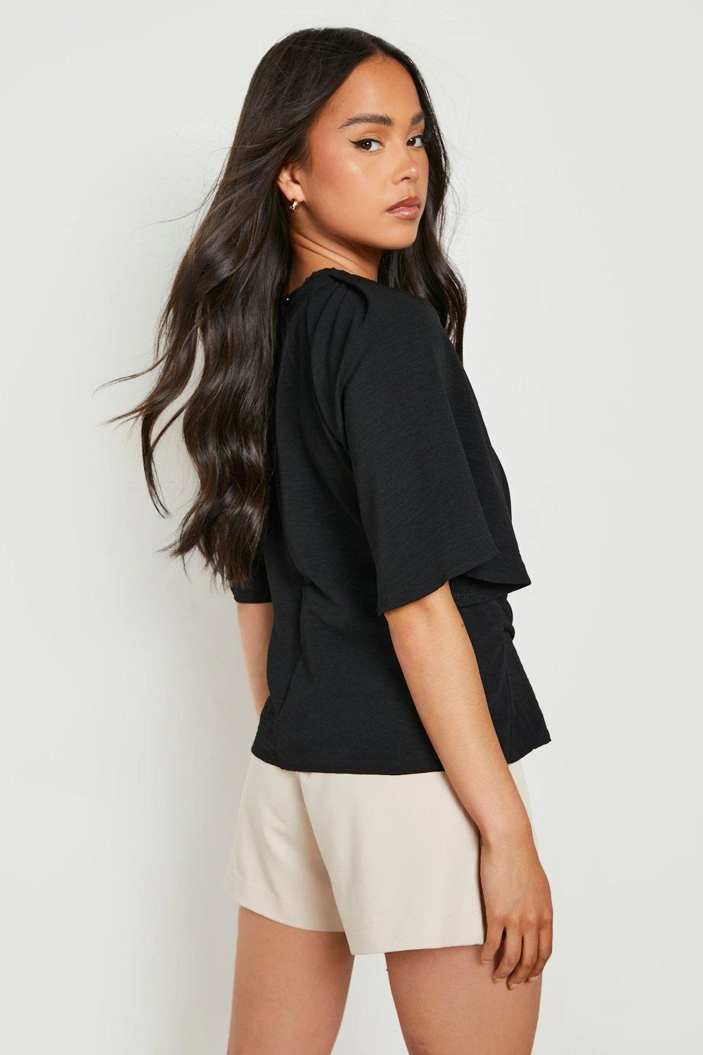 Vestito A Trapezio Petite Con Cintura Intessuta E Maniche Ad Angelo 2 Vestito A Trapezio Petite Con Cintura Intessuta E Maniche Ad Angelo - immagine 2