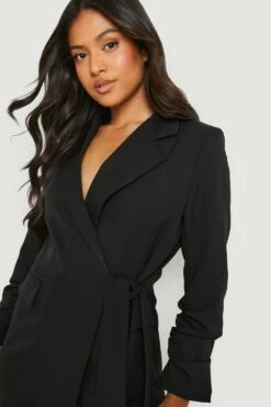 Vestito Scaldacuore Blazer Petite Con Ruches Sulle Maniche -Negozio al dettaglio Vestiti gzz18156 black xl 3