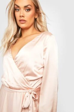 Vestito Skater Plus Size In Raso Con Cintura E Fondo Asimmetrico -Negozio al dettaglio Vestiti gzz18271 champagne xl 3