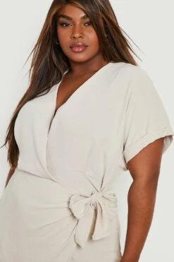 Vestito Scaldacuore Plus Size Con Trama E Laccetti -Negozio al dettaglio Vestiti gzz18448 stone xl 3