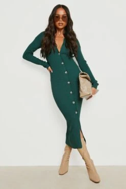 Vestito Petite Con Colletto E Bottoni