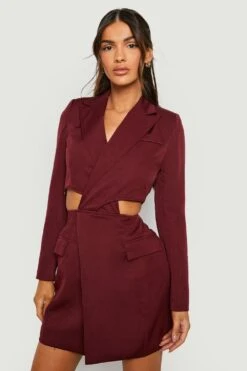 Vestito Blazer Con Tasche, Cut-out E Dettagli Attorcigliati 7 Vestito Blazer Con Tasche, Cut-out E Dettagli Attorcigliati -Negozio al dettaglio Vestiti gzz18687 berry xl 3