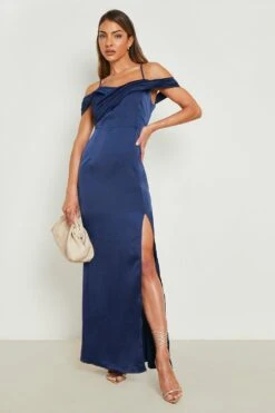 Vestito Midi Damascato Allacciato Sul Retro Con Paillettes -Negozio al dettaglio Vestiti gzz18784 navy xl 2