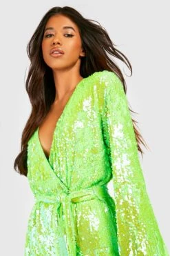 Vestito Scaldacuore Tall Con Paillettes E Fascia Allacciata In Vita 6 Vestito Scaldacuore Tall Con Paillettes E Fascia Allacciata In Vita -Negozio al dettaglio Vestiti gzz18855 bright20green xl 2