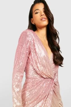 Vestito Scaldacuore Midi Tall Sfumato Con Paillettes -Negozio al dettaglio Vestiti gzz18888 blush xl 3