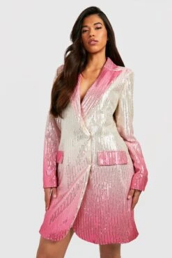 Vestito Blazer Tall Sfumato Con Paillettes 6 Vestito Blazer Tall Sfumato Con Paillettes -Negozio al dettaglio Vestiti gzz18891 hot20pink xl 2