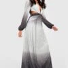 Vestito Maxi Metallizzato Con Scollo Profondo E Cut-out