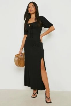 Vestito Maxi Petite Con Maniche A Sbuffo