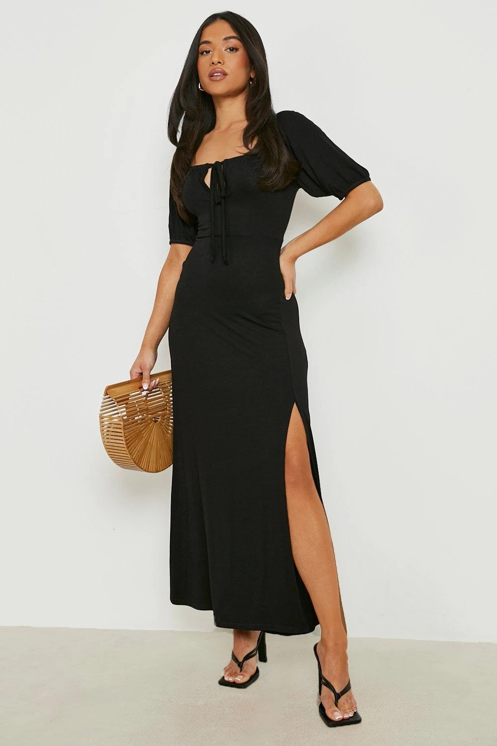 Vestito Maxi Petite Con Maniche A Sbuffo 1 Vestito Maxi Petite Con Maniche A Sbuffo