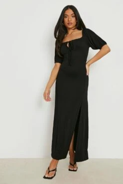 Vestito Maxi Petite Con Maniche A Sbuffo 7 Vestito Maxi Petite Con Maniche A Sbuffo -Negozio al dettaglio Vestiti gzz19326 black xl 3