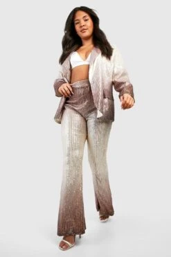 Vestito A Trapezio Plus Size Stile Disco Con Paillettes A Effetto Opaco -Negozio al dettaglio Vestiti gzz19484 chocolate xl 2