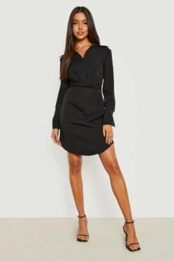 Vestito Blazer Drappeggiato Su Un Lato Con Bottoni Frontali 6 Vestito Blazer Drappeggiato Su Un Lato Con Bottoni Frontali -Negozio al dettaglio Vestiti gzz19640 black xl 2