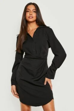 Vestito Blazer Drappeggiato Su Un Lato Con Bottoni Frontali 7 Vestito Blazer Drappeggiato Su Un Lato Con Bottoni Frontali -Negozio al dettaglio Vestiti gzz19640 black xl 3