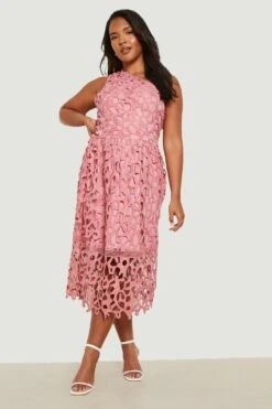 Vestito Midi Plus Size Con Paillettes E Dettagli Attorcigliati -Negozio al dettaglio Vestiti gzz20014 rose xl 2