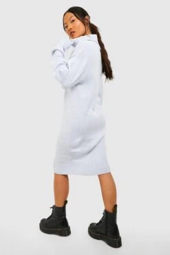 Vestito In Maglia Petite Con Collo Alto -Negozio al dettaglio Vestiti gzz20064 dusty20blue xl 1