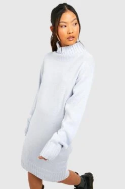 Vestito In Maglia Petite Con Collo Alto -Negozio al dettaglio Vestiti gzz20064 dusty20blue xl 2