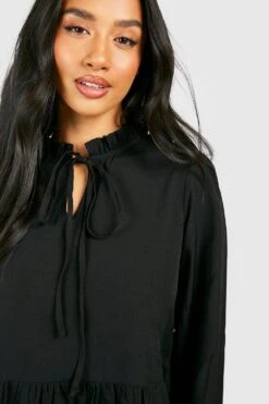 Vestito Grembiule Petite Con Maniche Ampie E Balze 7 Vestito Grembiule Petite Con Maniche Ampie E Balze -Negozio al dettaglio Vestiti gzz20067 black xl 3