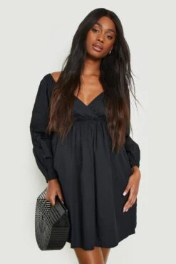 Vestito Smock Con Volant