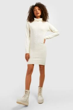 Vestito In Maglia Tall Con Collo Alto -Negozio al dettaglio Vestiti gzz20274 ecru xl 2