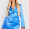 Vestito Blazer Plus Size In Raso Con Spalline Imbottite