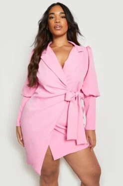 Vestito Blazer Scaldacuore Plus Size Con Maniche A Sbuffo