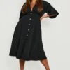 Vestito Skater Con Bottoni E Maniche Ad Angelo