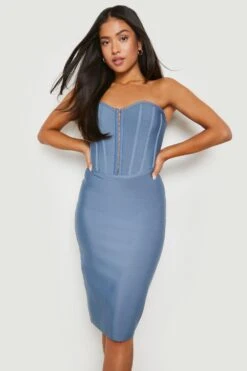 Vestito Midi Petite Fasciante Con Asole E Gancetti -Negozio al dettaglio Vestiti gzz21241 steel xl 2