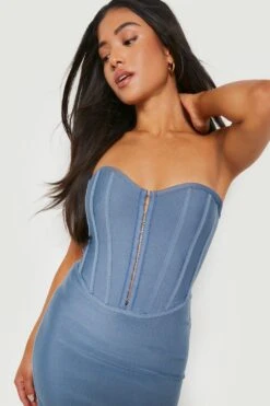 Vestito Midi Petite Fasciante Con Asole E Gancetti -Negozio al dettaglio Vestiti gzz21241 steel xl 3