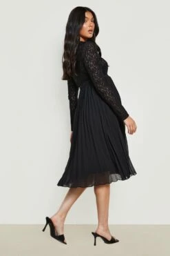 Vestito Midi Premaman In Pizzo Con Gonna A Pieghe 5 Vestito Midi Premaman In Pizzo Con Gonna A Pieghe -Negozio al dettaglio Vestiti gzz21269 black xl 1