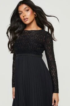 Vestito Midi Premaman In Pizzo Con Gonna A Pieghe 7 Vestito Midi Premaman In Pizzo Con Gonna A Pieghe -Negozio al dettaglio Vestiti gzz21269 black xl 3