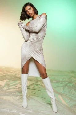 Vestito Midi Seducente In Fantasia Tie Dye