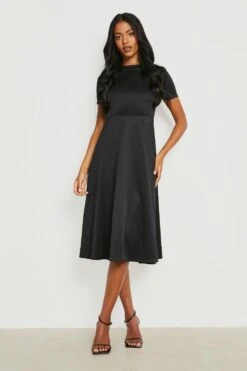 Vestito Skater Midi Tall Con Pieghe