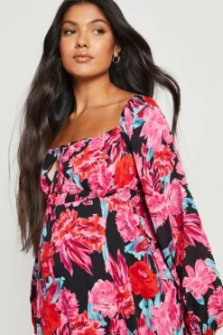 Vestito Premaman In Velluto Con Paillettes E Maniche A Sbuffo -Negozio al dettaglio Vestiti gzz21852 black xl 3