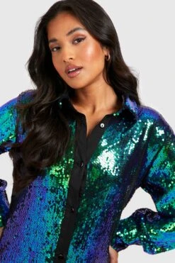 Vestito Camicia Midi Petite In Colori Accesi Con Paillettes -Negozio al dettaglio Vestiti gzz21894 black xl 3