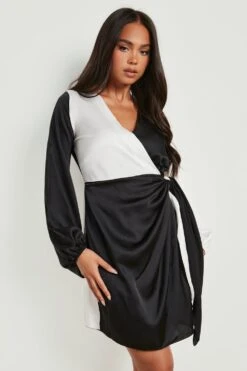 Vestito Scaldacuore Petite A Blocchi Di Colore Con Maniche A Sbuffo 6 Vestito Scaldacuore Petite A Blocchi Di Colore Con Maniche A Sbuffo -Negozio al dettaglio Vestiti gzz21923 black xl 2