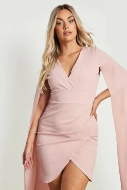 Vestito Blazer Plus Size Con Mantella -Negozio al dettaglio Vestiti gzz22067 rose xl 2