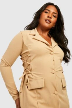 Vestito Blazer Plus Size Con Dettagli Stile Corsetto