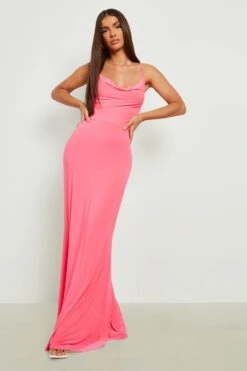 Vestito Maxi Con Scollo A Cappuccio -Negozio al dettaglio Vestiti gzz22279 hot20pink xl 2