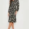 Vestito Midi Con Stampa Animalier