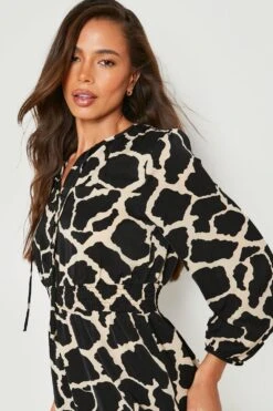 Vestito Midi Con Stampa Animalier -Negozio al dettaglio Vestiti gzz22406 brown xl 3