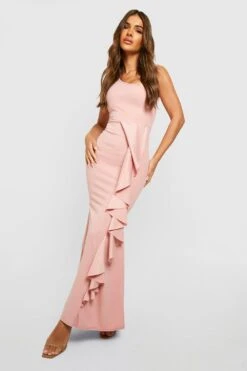 Vestito Maxi Monospalla Con Volant -Negozio al dettaglio Vestiti gzz22415 rose xl 2