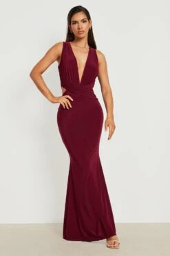 Vestito Scaldacuore Maxi Con Scollo Profondo -Negozio al dettaglio Vestiti gzz22420 berry xl 2