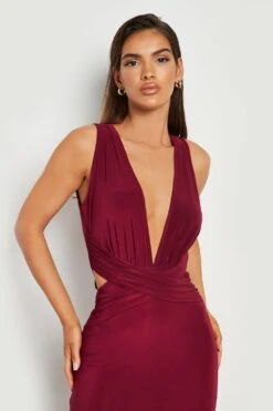 Vestito Scaldacuore Maxi Con Scollo Profondo -Negozio al dettaglio Vestiti gzz22420 berry xl 3