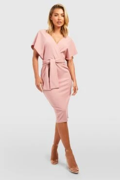 Vestito A Tubo In Crêpe Di Scuba Con Spalle Scoperte