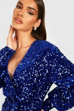 Vestito Scaldacuore Midi Con Cintura E Paillettes -Negozio al dettaglio Vestiti gzz22608 navy xl 3