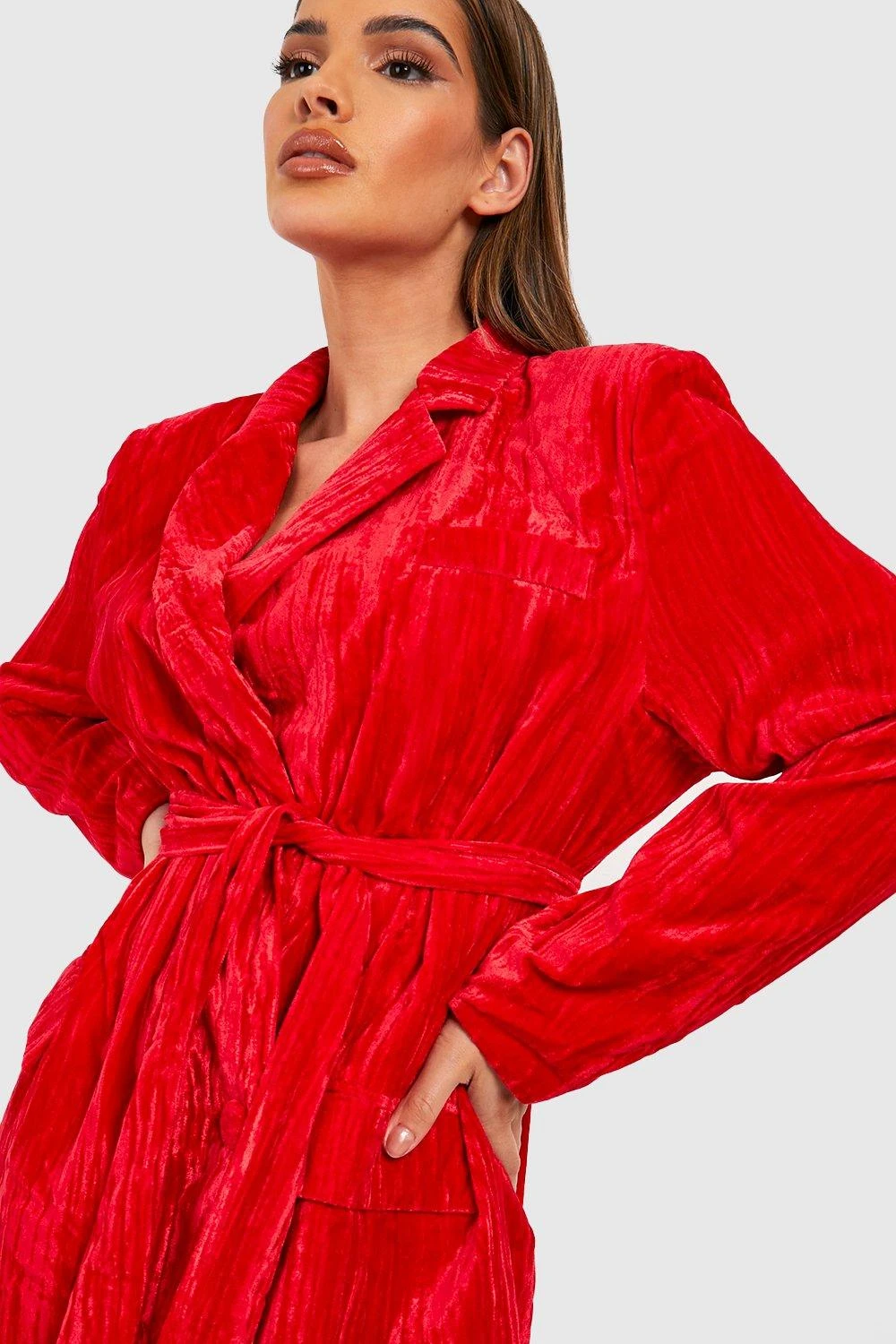 Vestito Blazer Da Party In Velluto Con Laccetti In Vita 4 Vestito Blazer Da Party In Velluto Con Laccetti In Vita - immagine 4